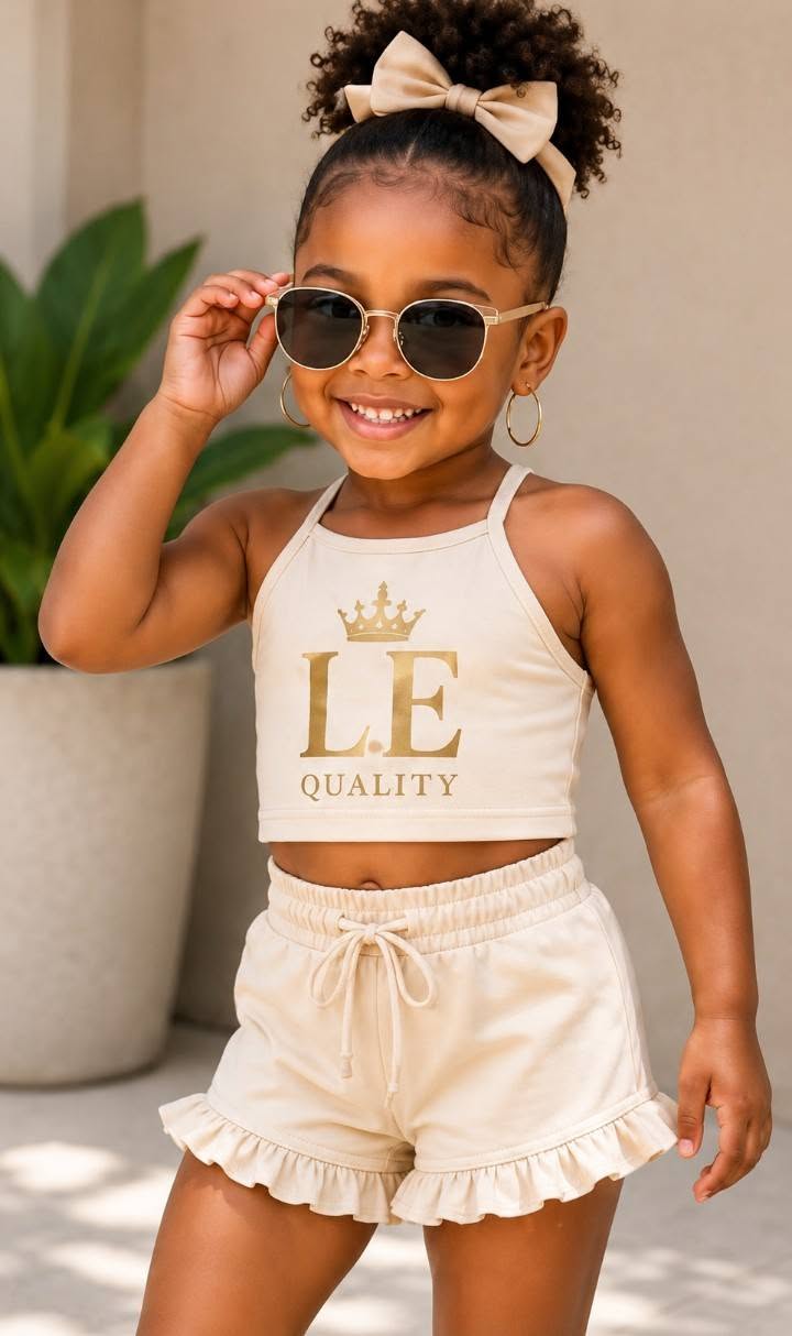 Kids Girls 2pc Summer Shorts Set