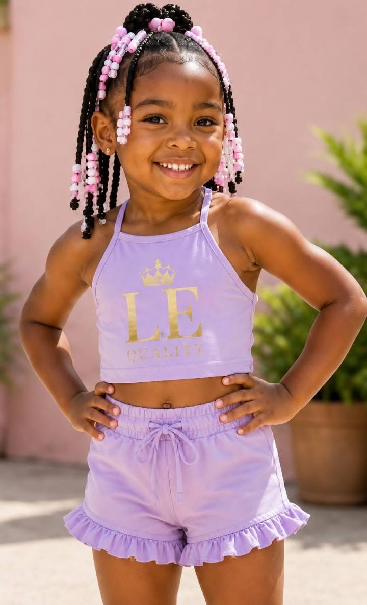 Kids Girls 2pc Summer Shorts Set