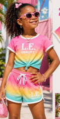 Girls Cotton Candy Sunset Summer Set