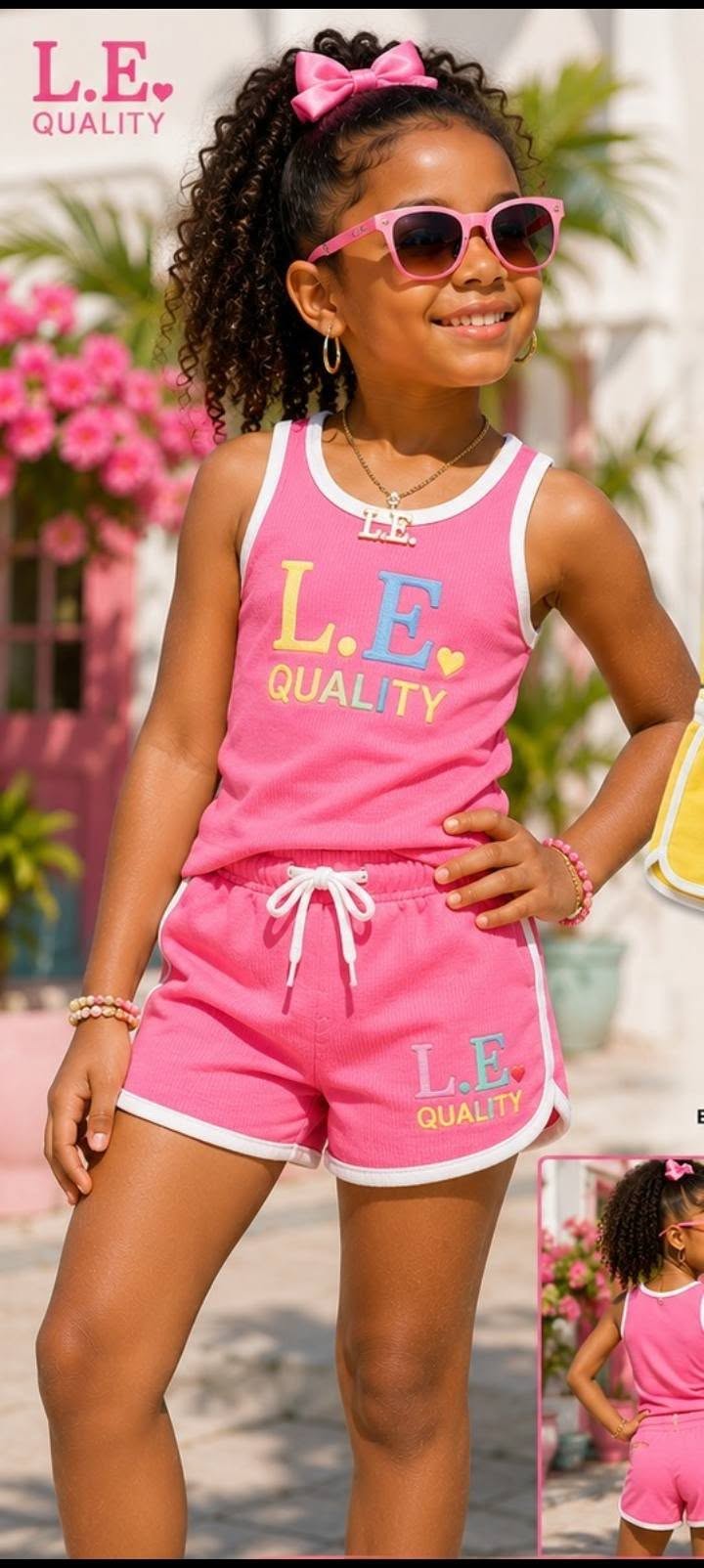 Girls 2pc Summer bloom short tank top set