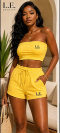 Golden Sunshine Glow Shorts Set