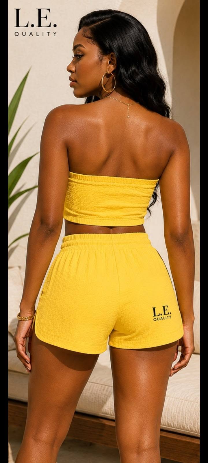 Golden Sunshine Glow Shorts Set