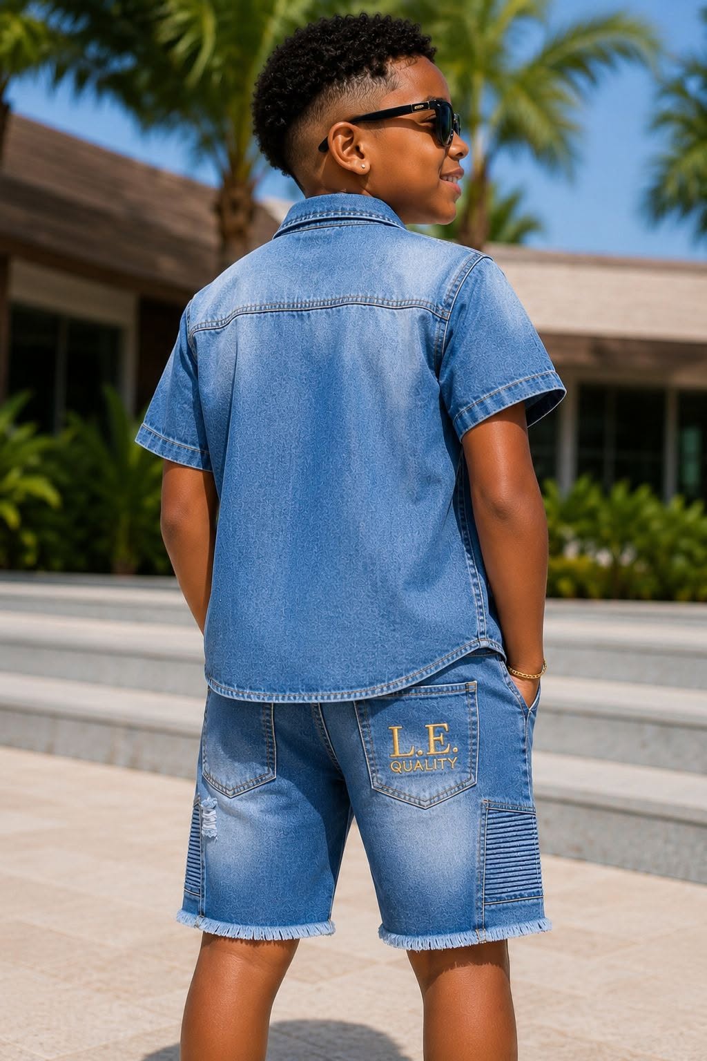 Coastal Denim Short Set